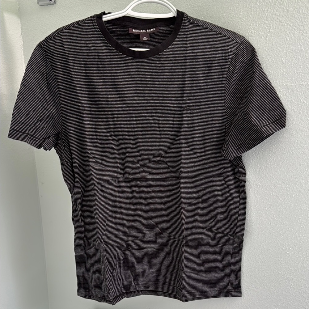 Michael Kors Black and White Striped Tee